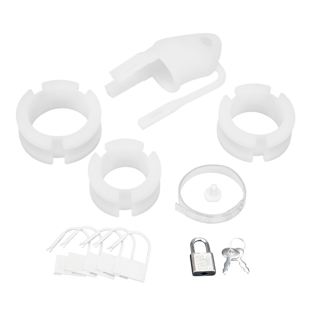 Blue Line Silicone Cock Cage With Ball Divider White