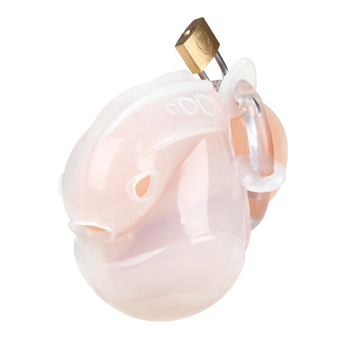 Blue Line Full Restraint Silicone Cock & Balls Chastity Device White