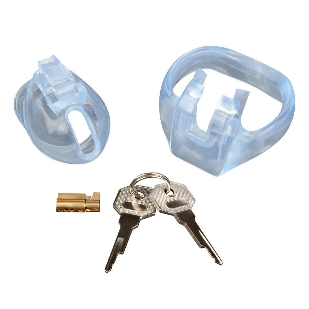 Blue Line Small Dick Acrylic Mini Chastity Cage