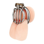 Blue Line Stainless Steel Inverted Micro Chastity Cage