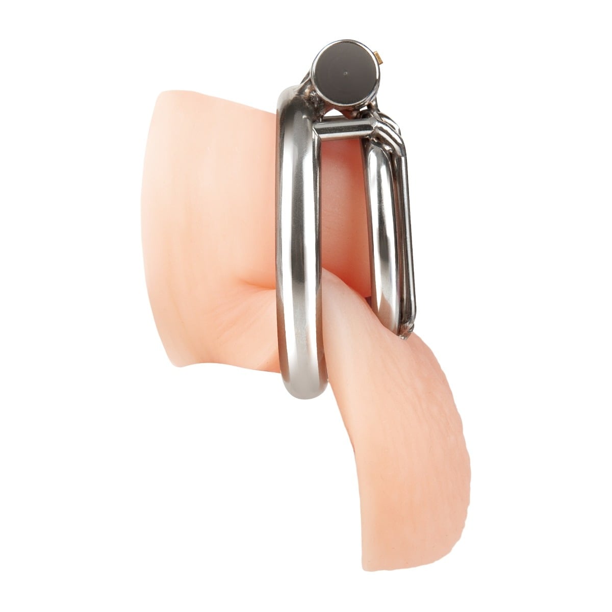 Blue Line Stainless Steel Inverted Micro Chastity Cage