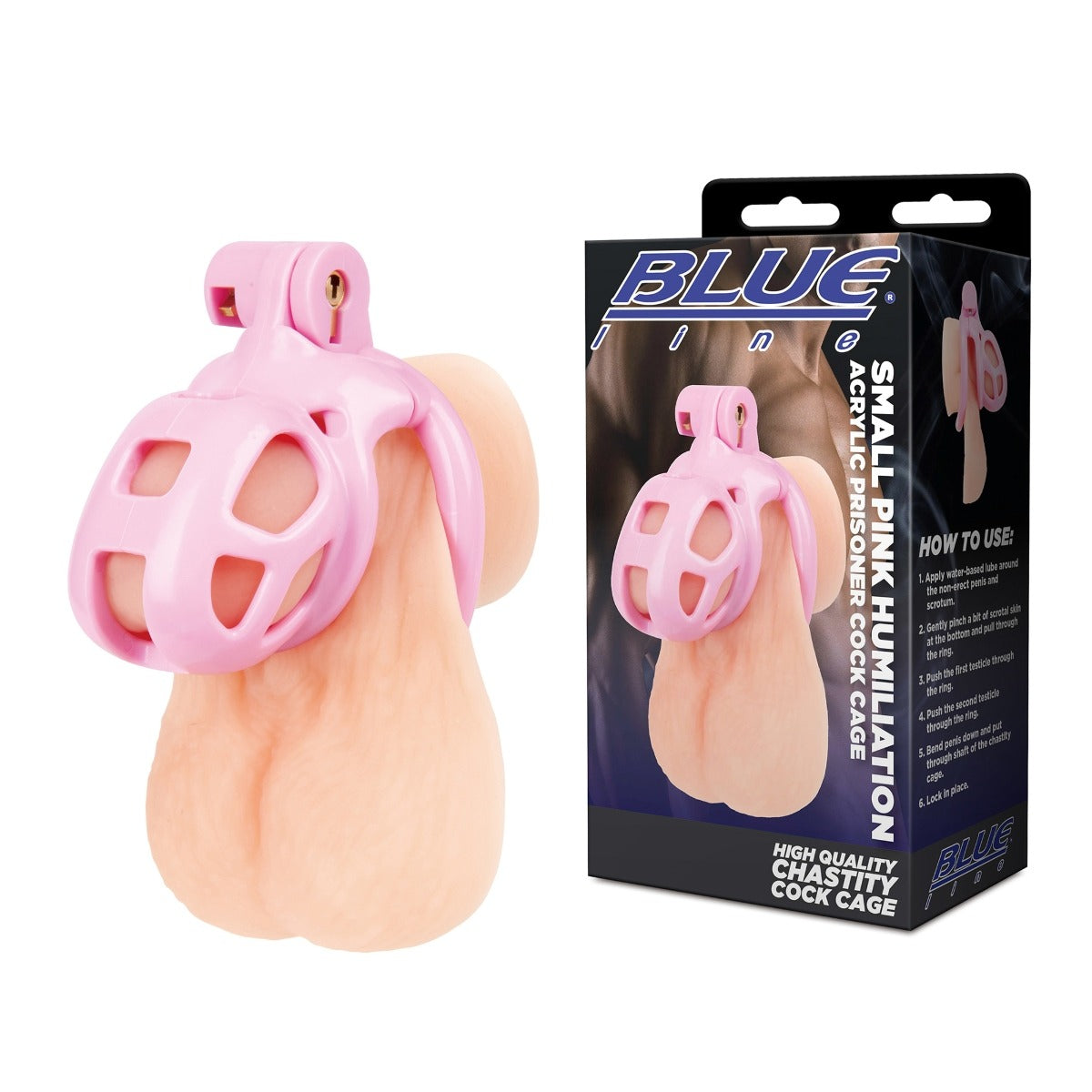 Blue Line Small Pink Acrylic Prisoner Cock Cage