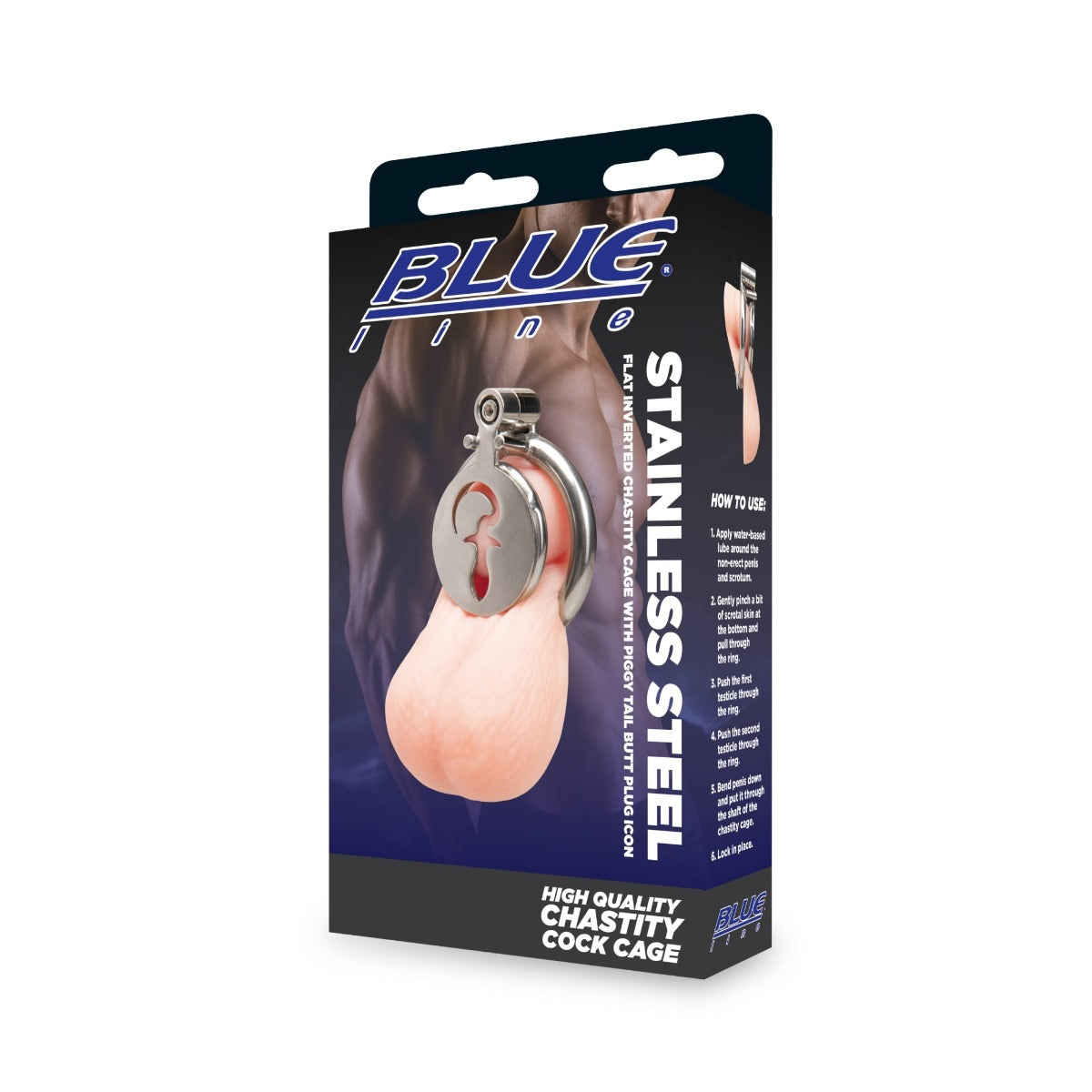 Blue Line Stainless Steel Flat Inverted Cage With Piggy Tail Plug