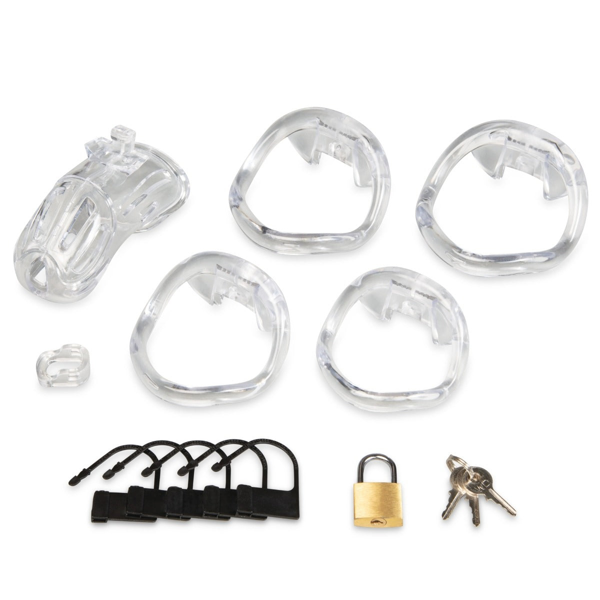 Blue Line 2 Inch Acrylic See-Through Chastity Cock Cage