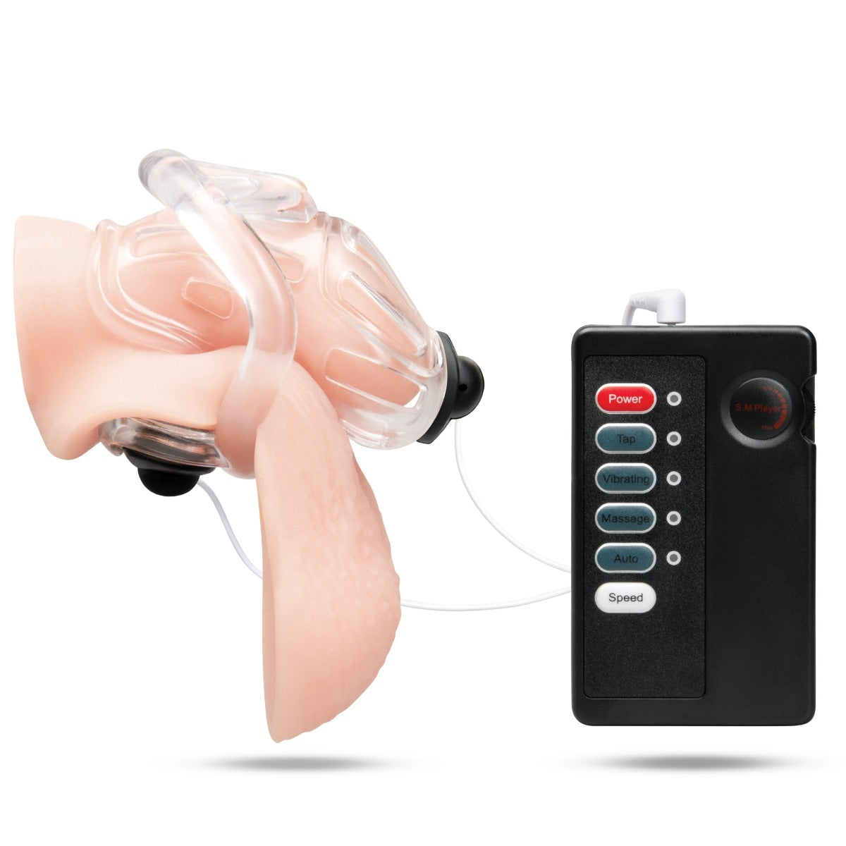 Blue Line Electroshock 1.75 Inch Acrylic See-Through Chastity Cage