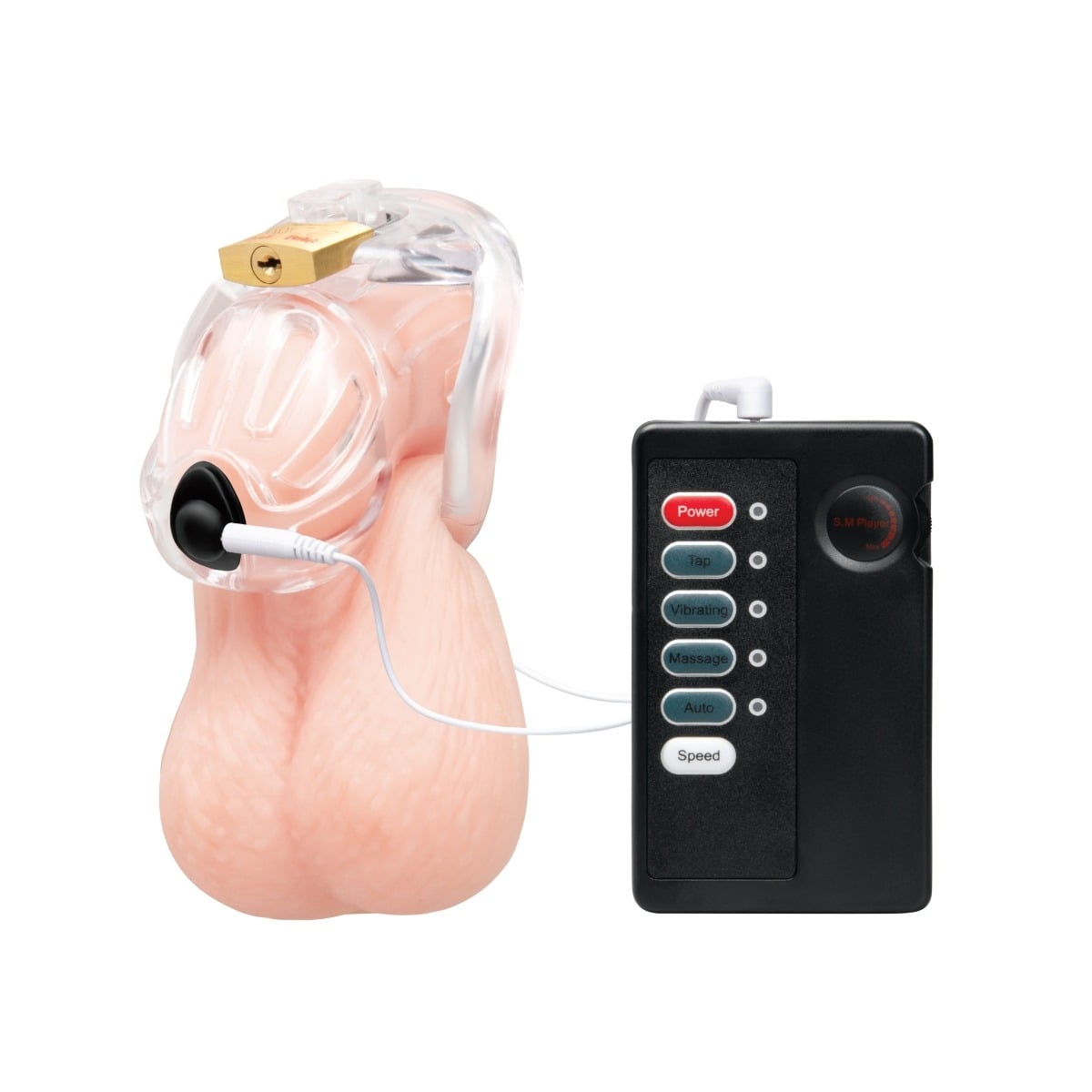 Blue Line Electroshock 1.75 Inch Acrylic See-Through Chastity Cage