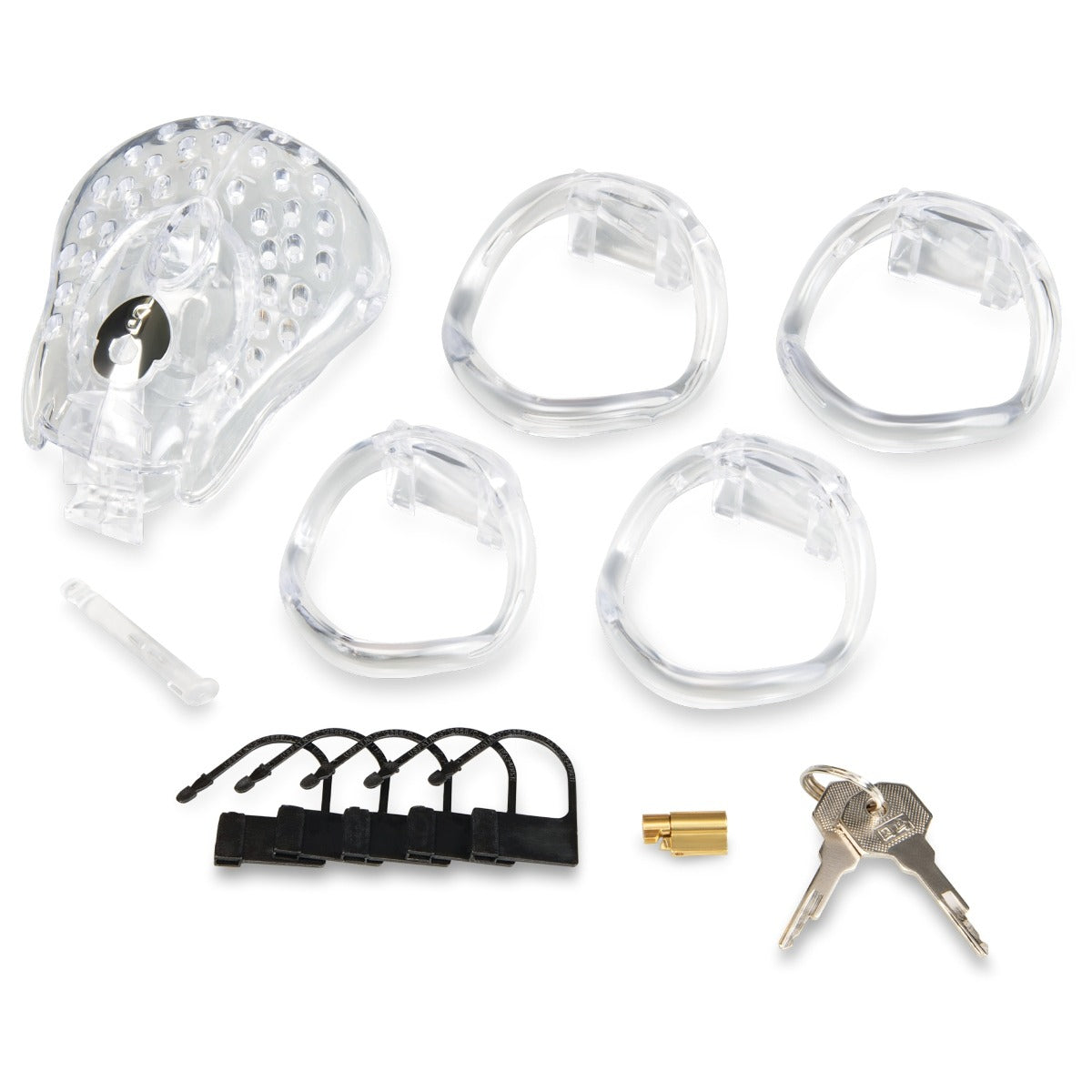 Blue Line Full Coverage Cock & Balls Locked Chastity Cage