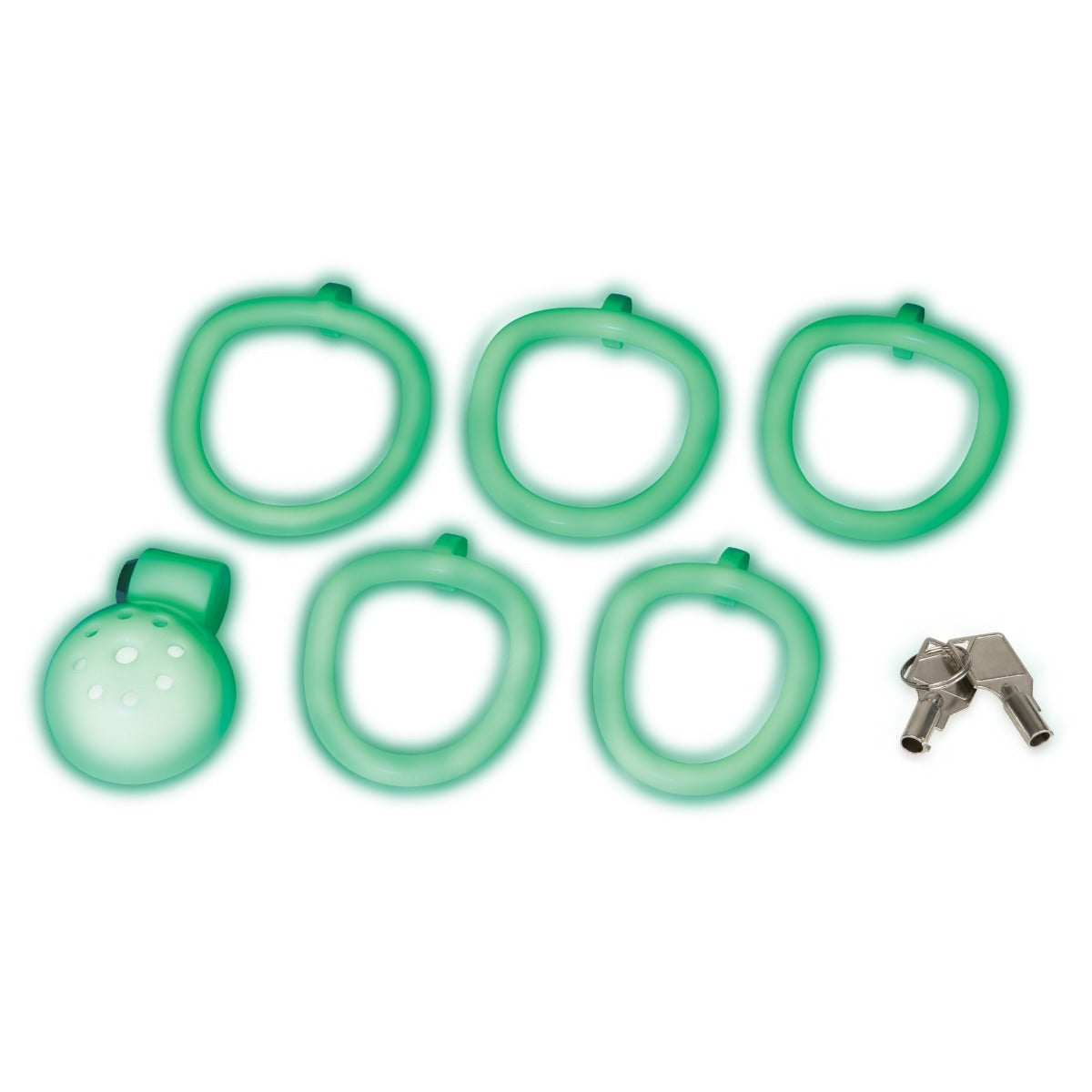 Blue Line Glow In The Dark Micro Mini Chastity Cage