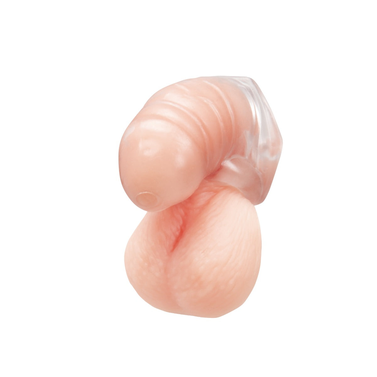 Blue Line Silicone Chastity Cage With Ball Loop And Urethral Opening