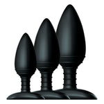 Nexus Butt Plug Trio Black Assorted Set