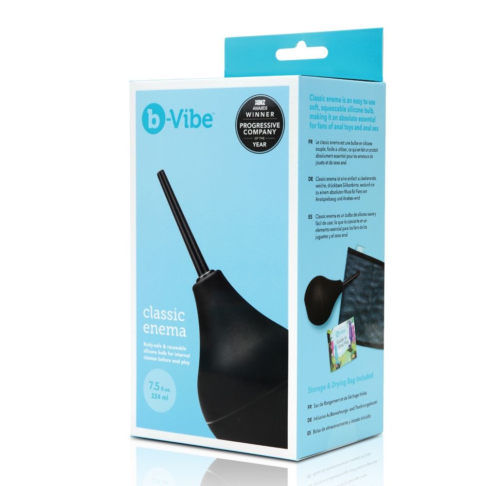 B-Vibe Classic Enema Bulb Douche Black