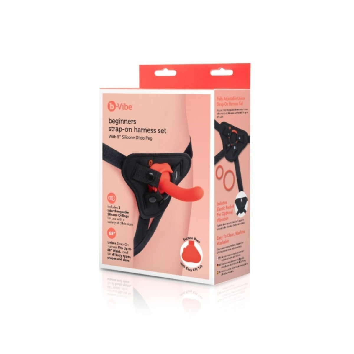 B-Vibe Beginners Strap-On Harness Set Red Black