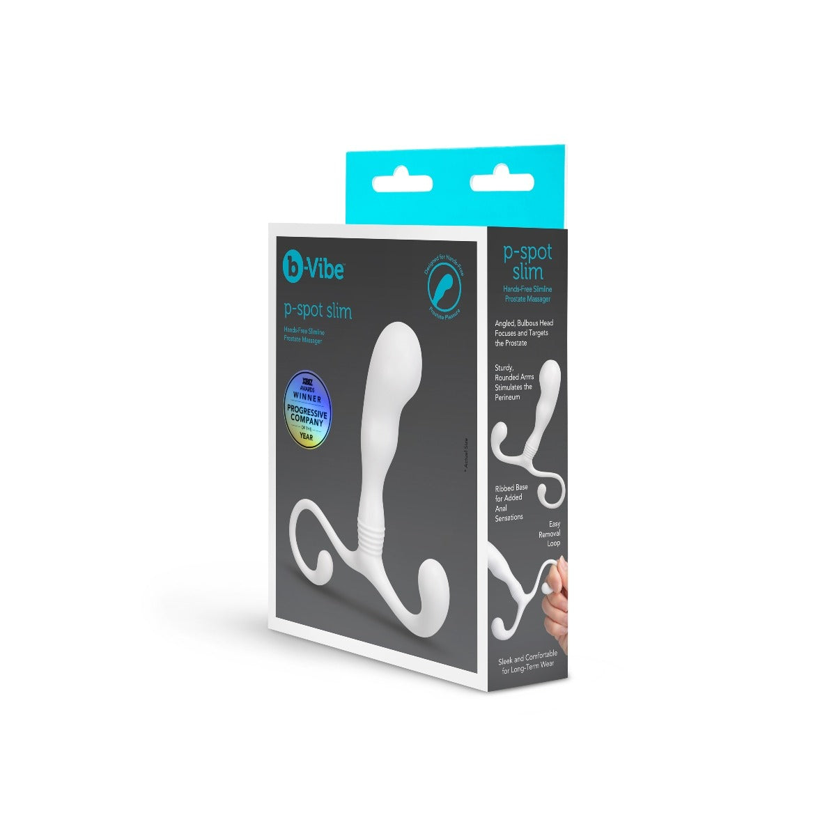 B-Vibe P-Spot Slim Hands-Free Slimline Prostate Massager White