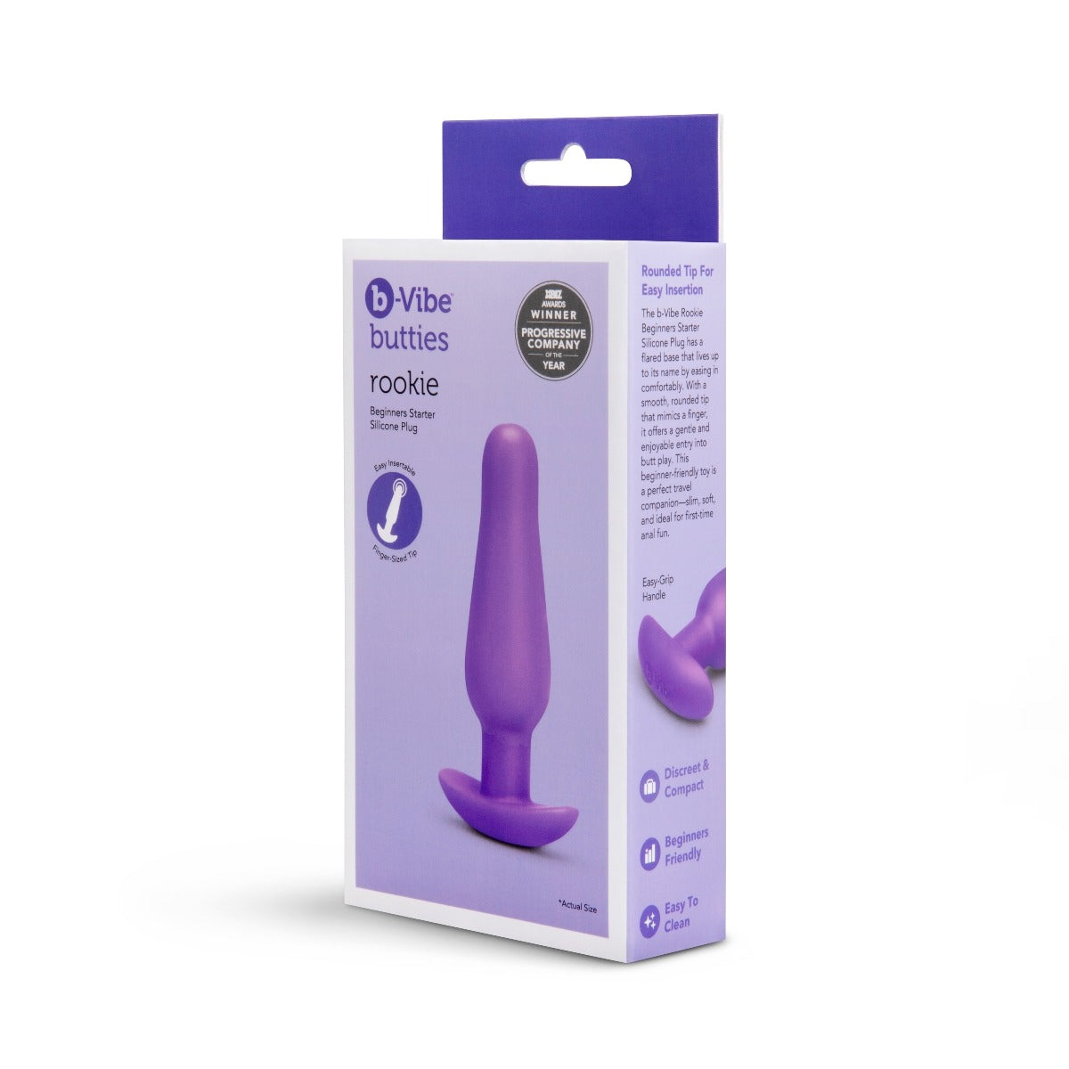 B-Vibe Butties Rookie Beginner Silicone Butt Plug Purple