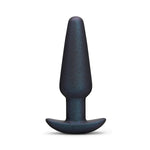 B-Vibe Hefty Weighted Sparkly Silicone Butt Plug Black