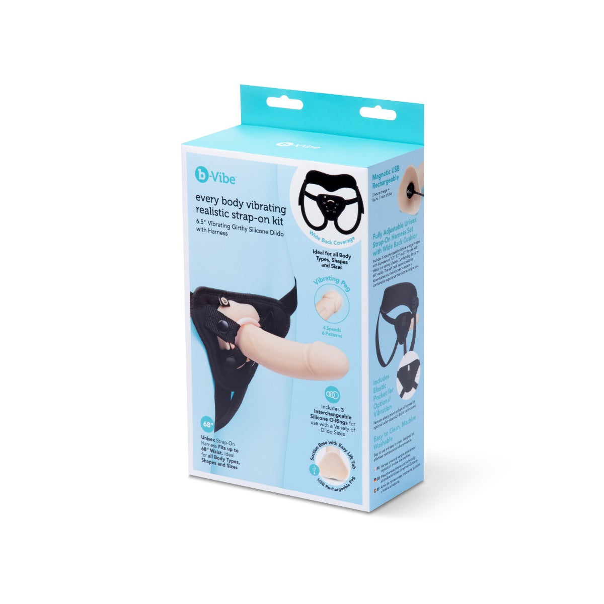 B-Vibe Every Body Vibrating Realistic Strap on Kit