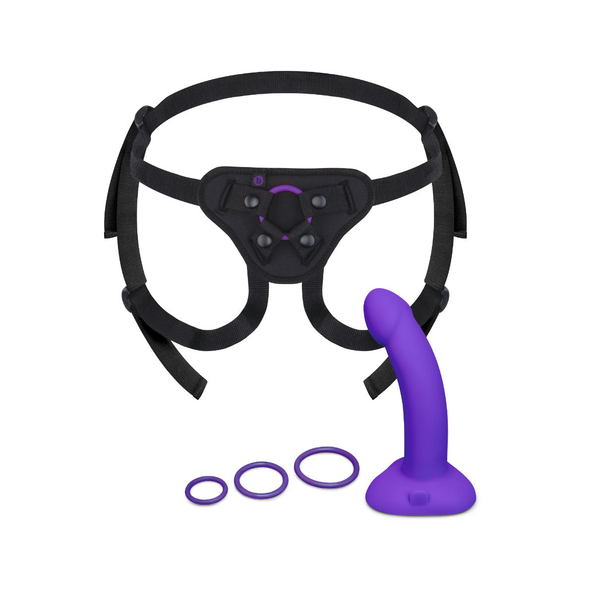 B-Vibe Vibrating Curved Strap-On Kit