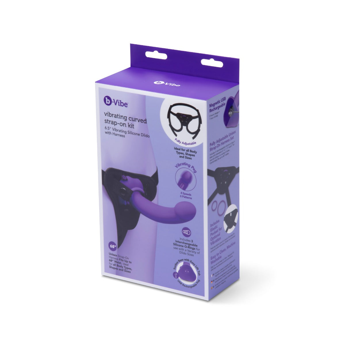 B-Vibe Vibrating Curved Strap-On Kit
