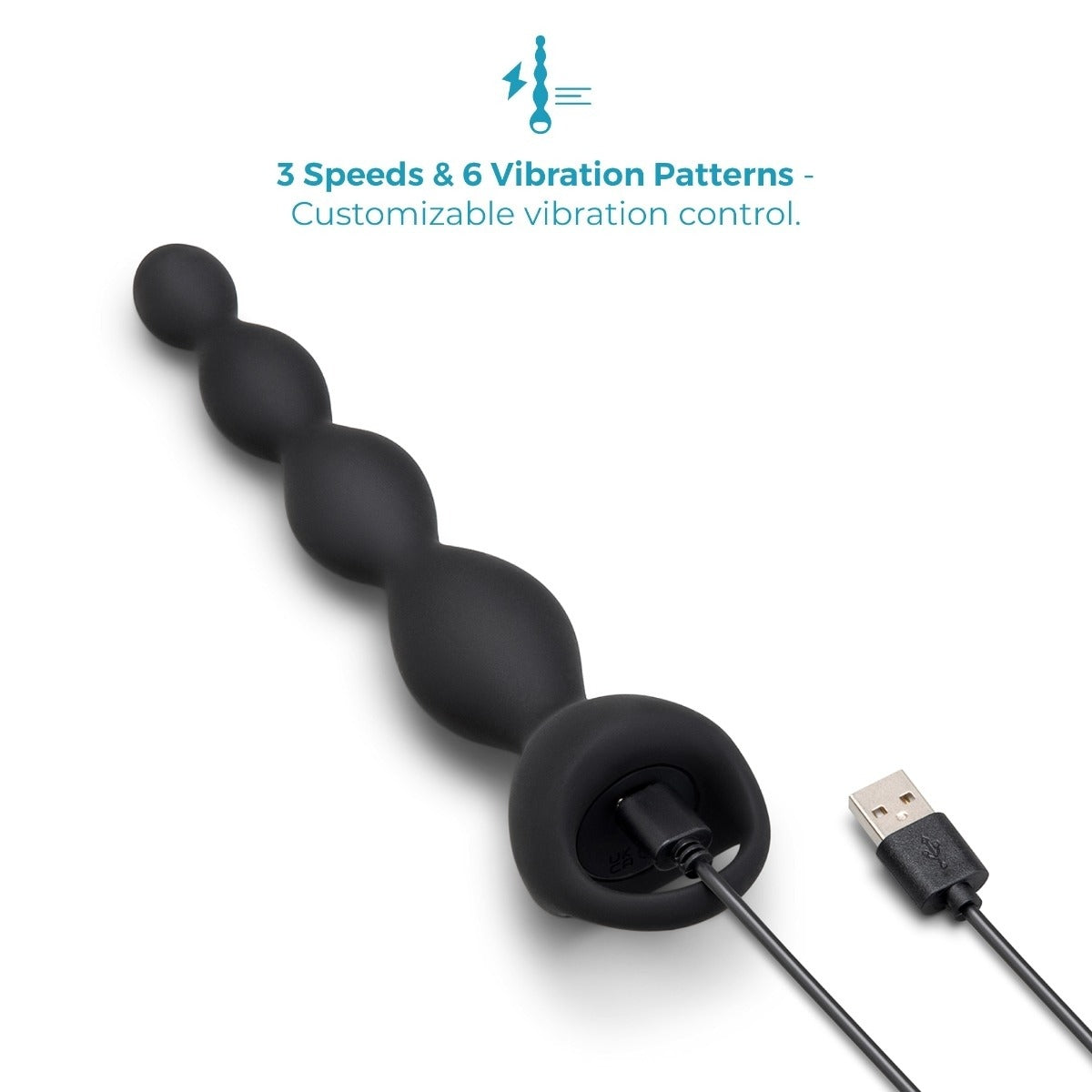 B-Vibe 6.5inch Tapered Vibrating Silicone Anal Beads