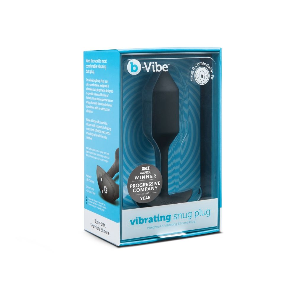 B-Vibe Vibrating Snug Plug Black Medium
