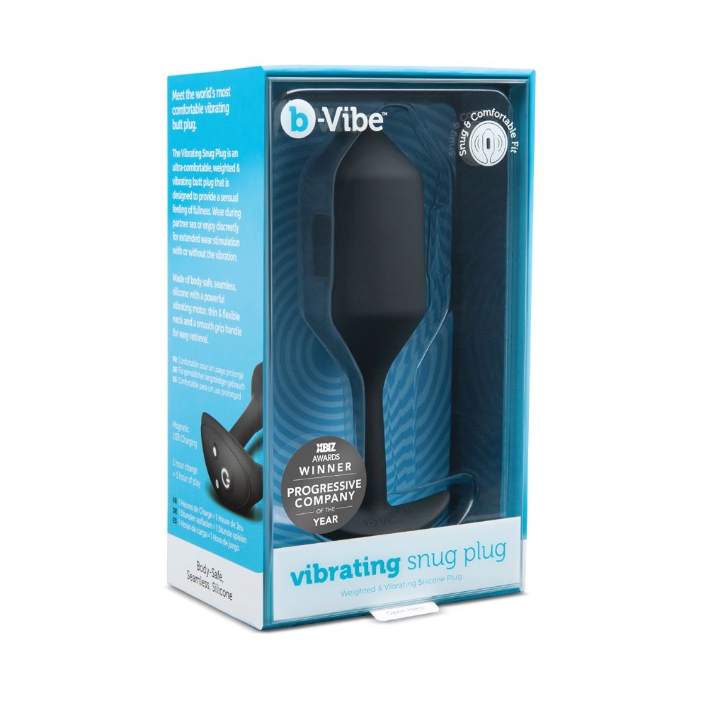 B-Vibe Vibrating Snug Plug Black Xlarge
