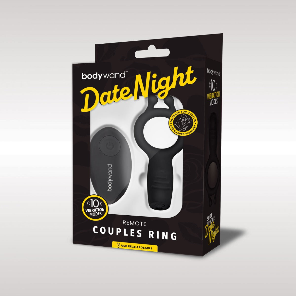Bodywand Date Night Vibrating Couples Ring With Remote Black