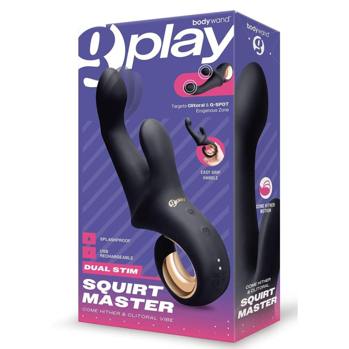 Bodywand G-Play Come Hither And Clitoral Vibe Black