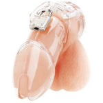 Blue Line Acrylic See-Thru Chastity Cage
