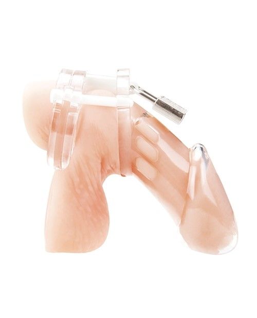 Blue Line Acrylic See-Thru Chastity Cage