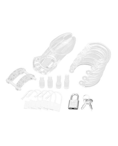 Blue Line Acrylic See-Thru Chastity Cage