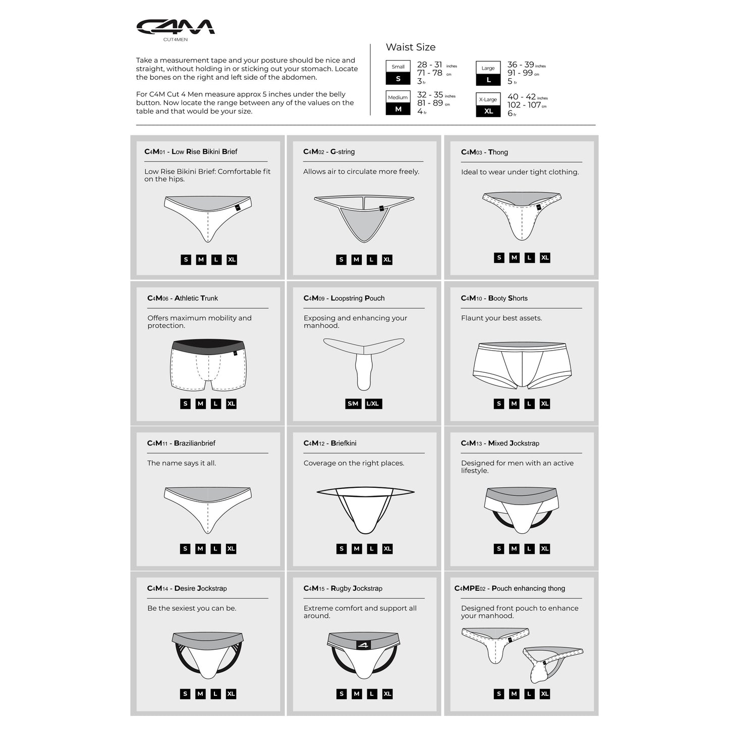 C4M Boost Black Leatherette G-String