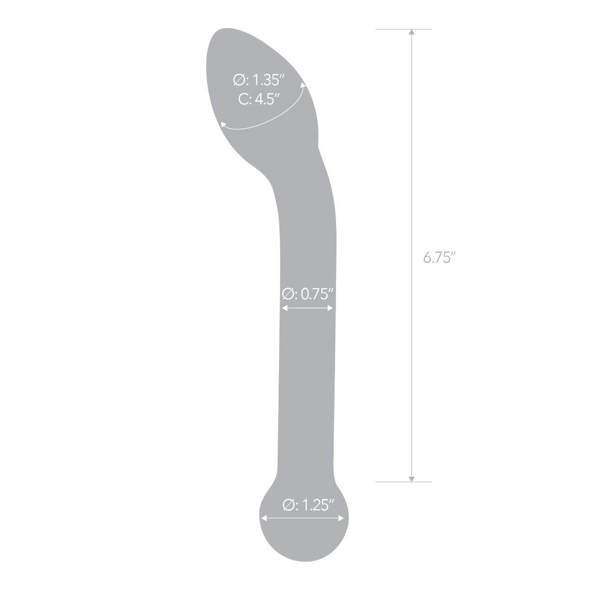 Glas 8 Inch Slimline G Spot Dildo