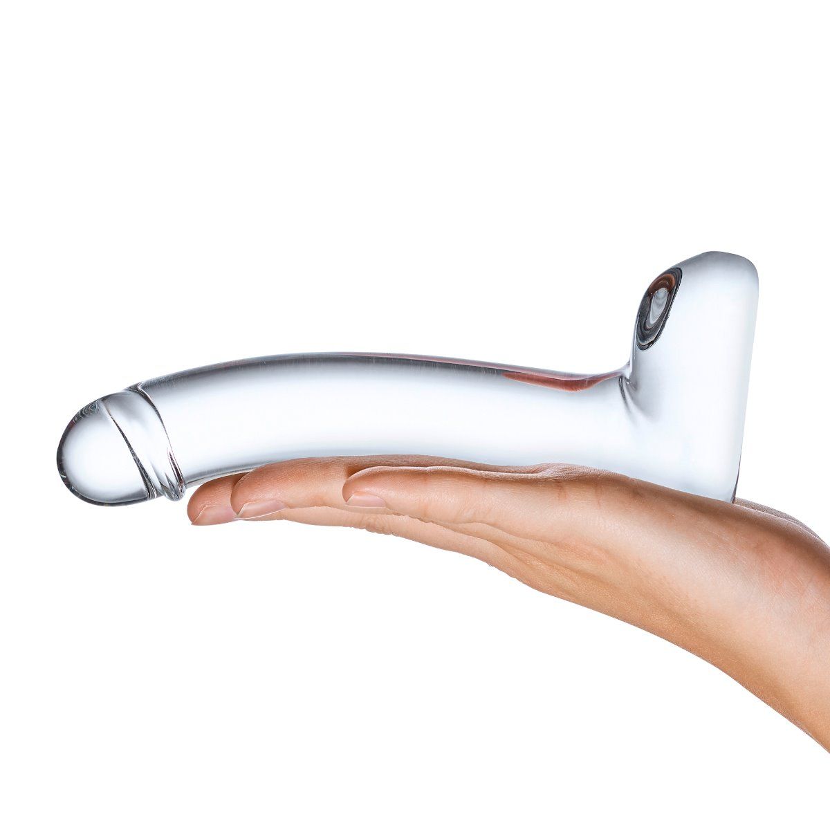 Glas 7 Inch Realistic Curved Dildo Clear