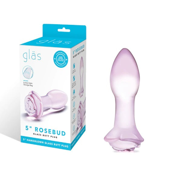Glas 5 Inch Rosebud Glass Butt Plug