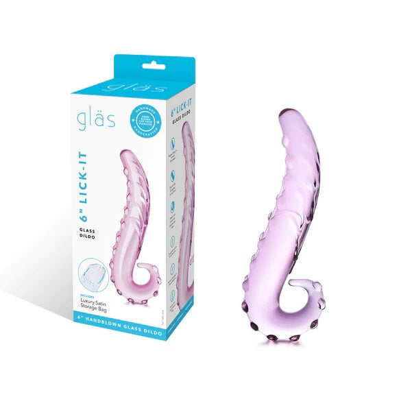 Glas 6 Inch Lick It Glass Dildo