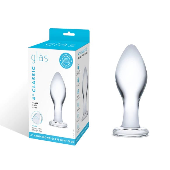 Glas 4 Inch Butt Plug Clear
