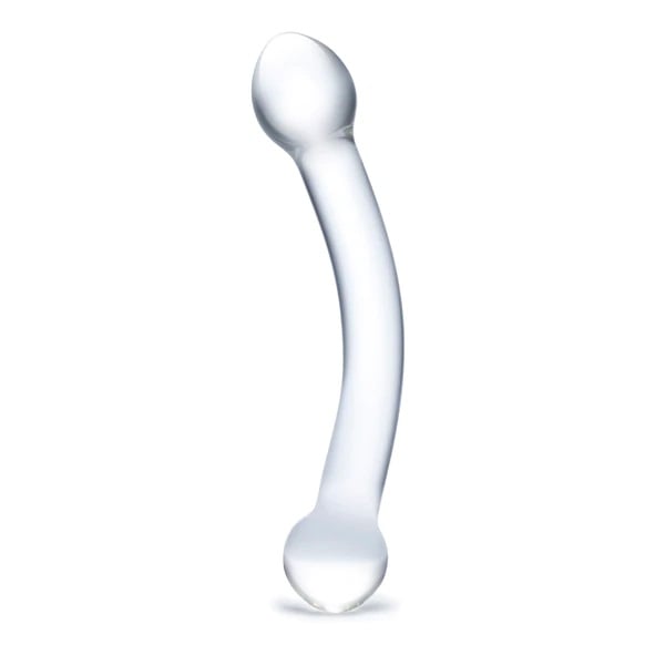 Glas 7 Inch Curved Glass G Spot Double Ended Dildo Clear