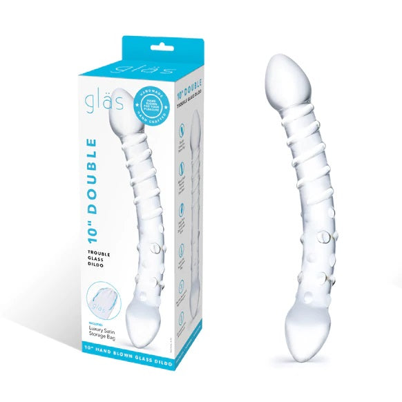 Glas 10 Inch Double Trouble Dildo Clear