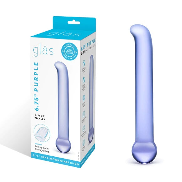 Glas 6.75 Inch G Spot Tickler Glass Dildo Purple
