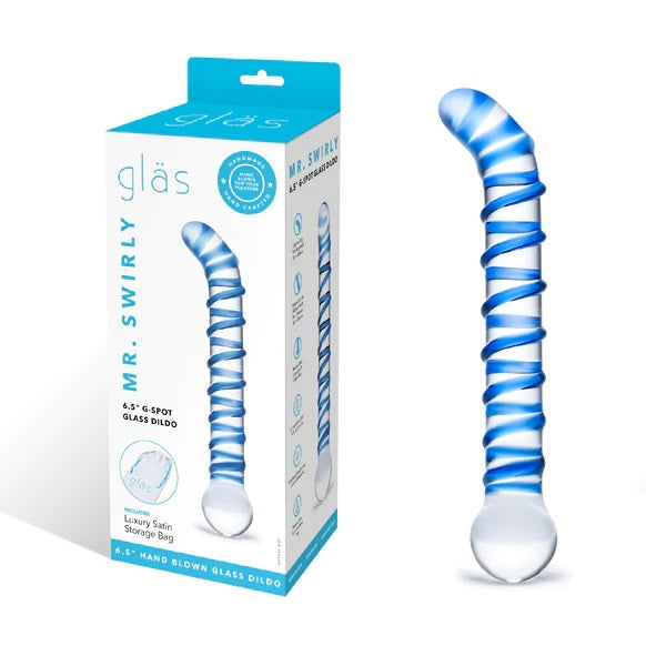 Glas 6.5 Inch Mr Swirly G Spot Glass Dildo Clear