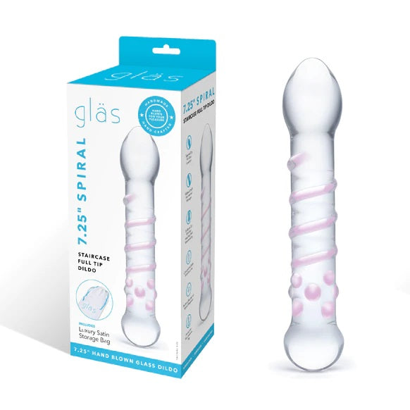 Glas 7.25 Inch Spiral Staircase Full Tip Dildo Clear