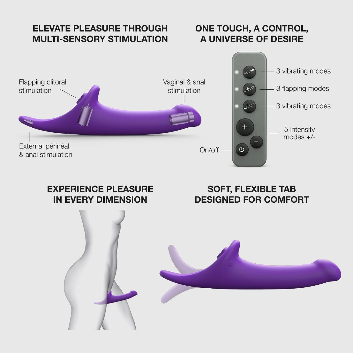 Strap On Me Multi Orgasm Dildo - S - Purple Transparent