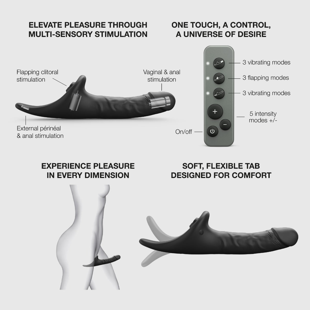 Strap On Me Multi Orgasm Realistic Dildo - M - Black Transparent