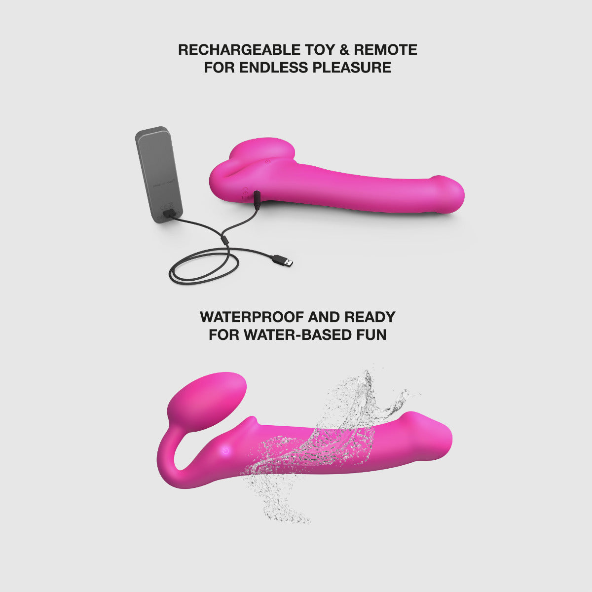 Strap On Me Vibrating Bendable Strap-On - M - Fuchsia