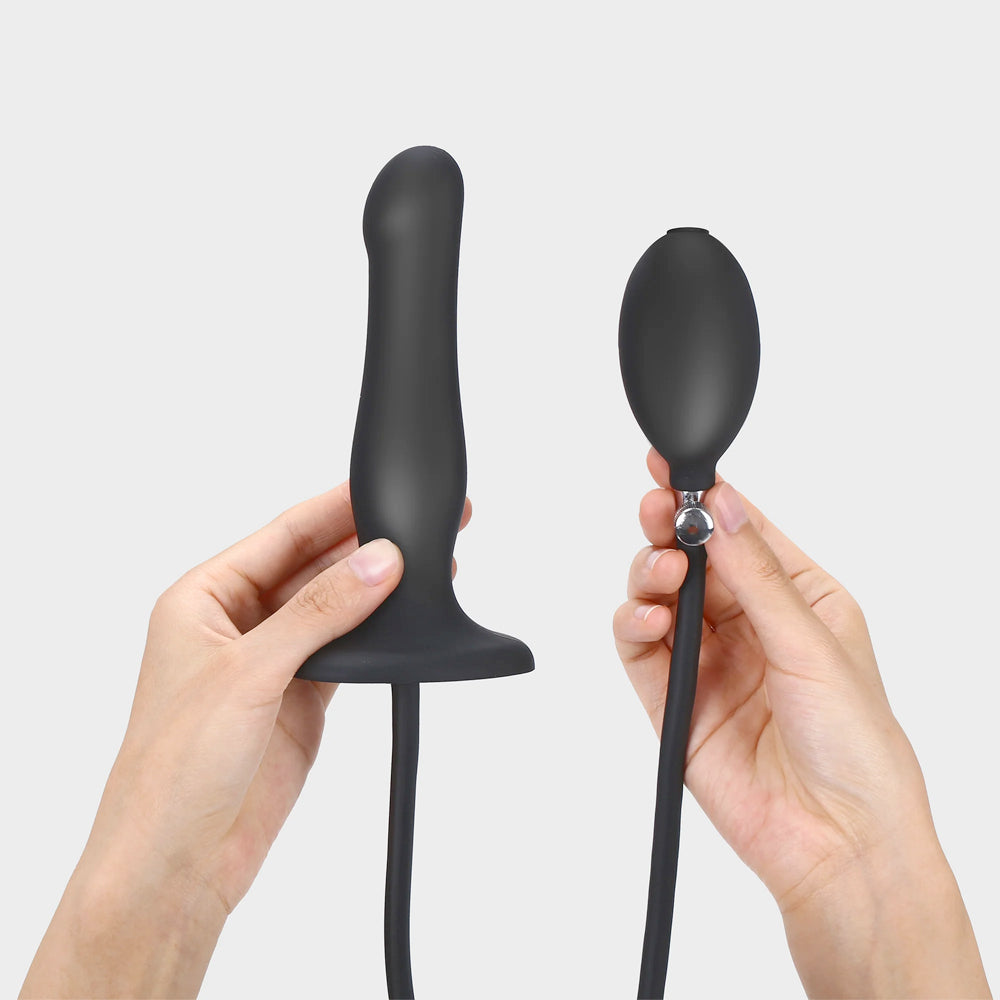 Strap On Me Inflatable Dildo Plug Black