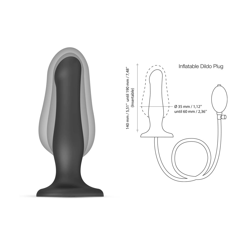 Strap On Me Inflatable Dildo Plug Black