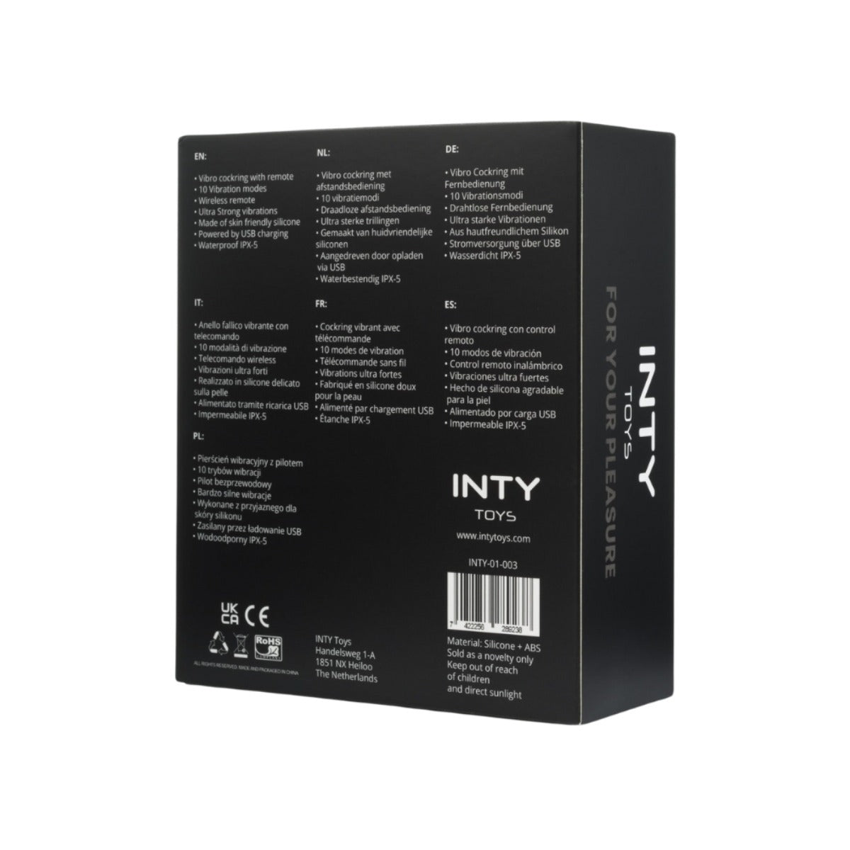 INTY Toys Crave Vibrating Cock Ring with Remote