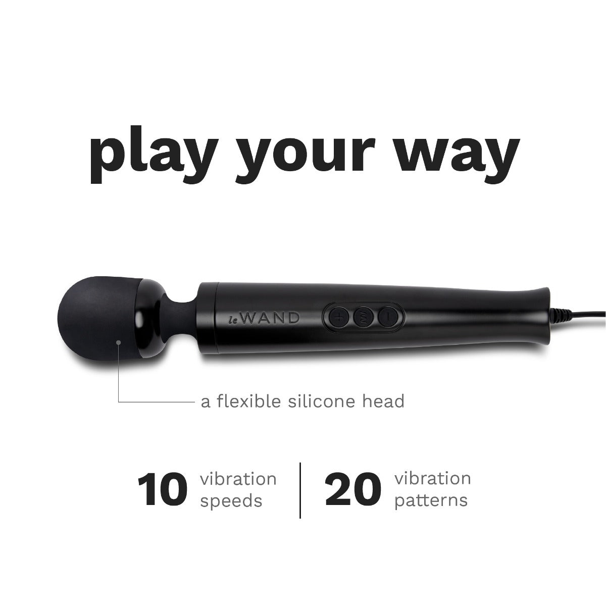 Le Wand Diecast Plug-in Massager Black