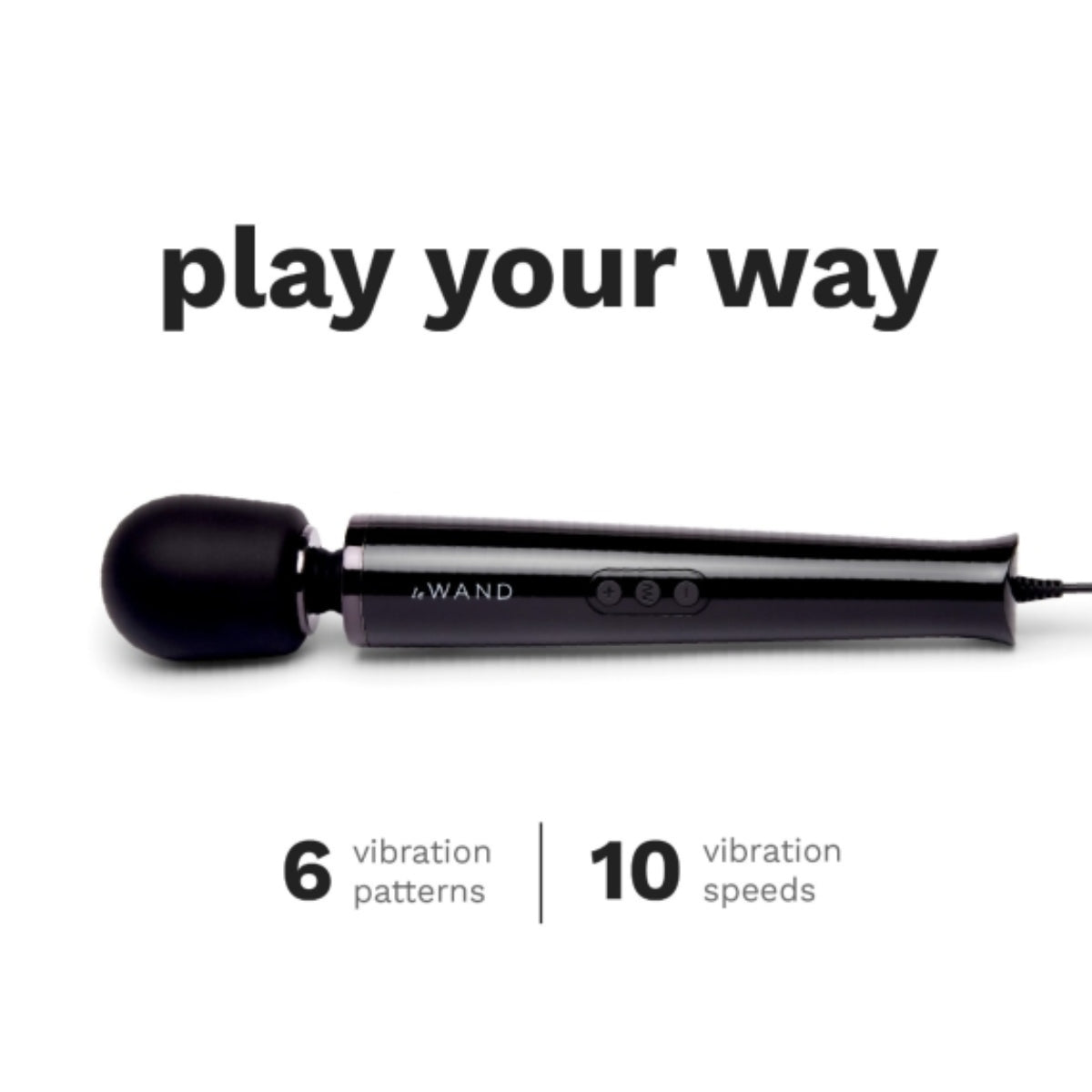 Le Wand Plugin Massager Wand Black