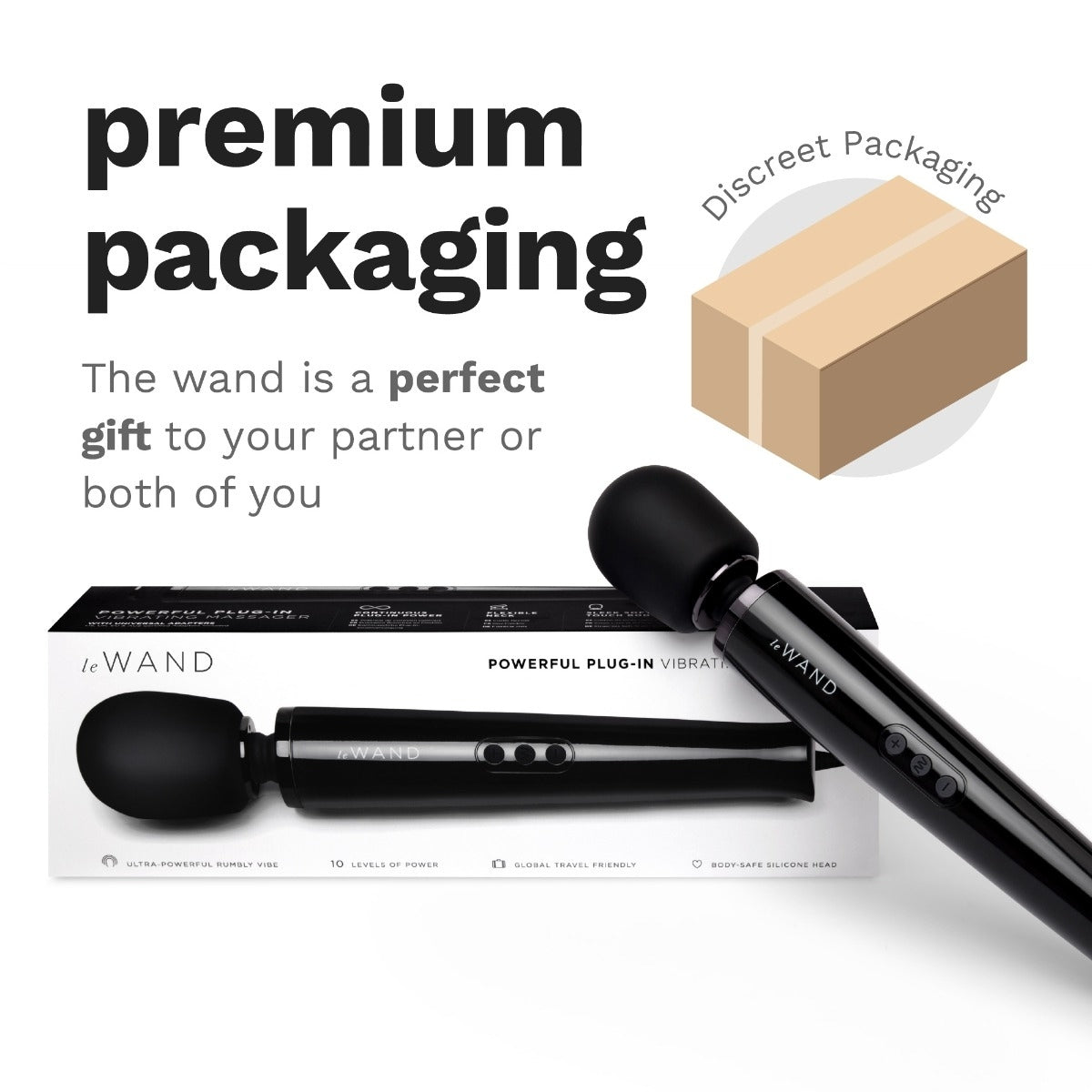 Le Wand Plugin Massager Wand Black